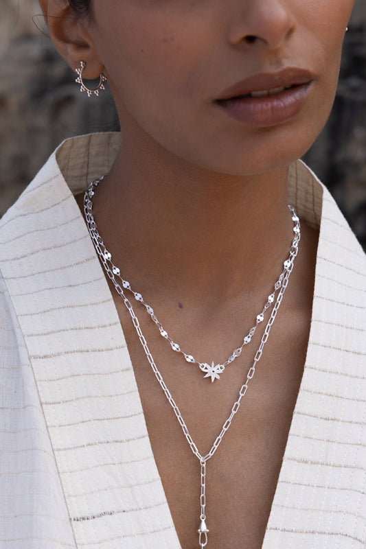 star anise choker necklace and mirror chain