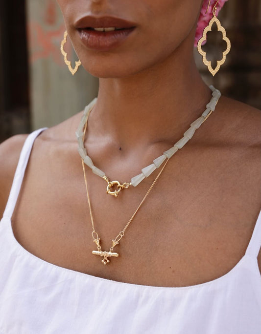 Aventurine Arrow Choker Necklace