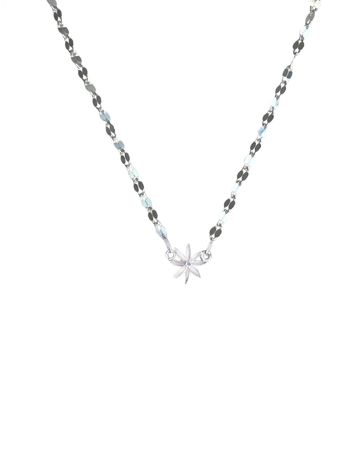 star anise charm choker necklace with mirror chain