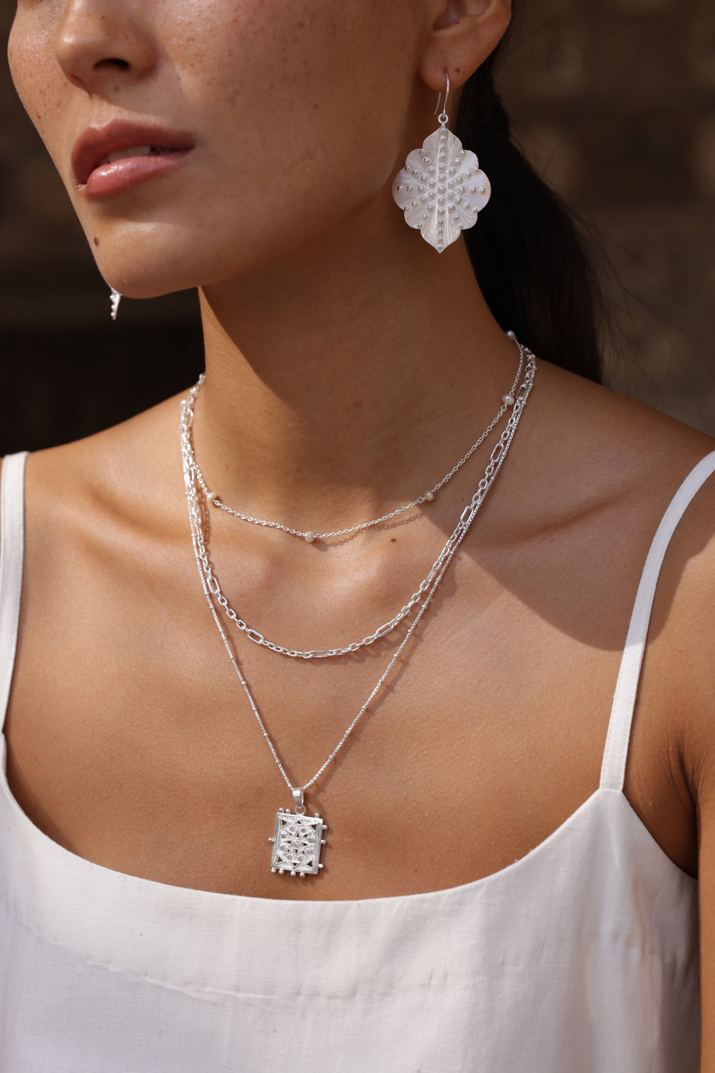 Granulated Ashram Window Earrings - Limited Edition