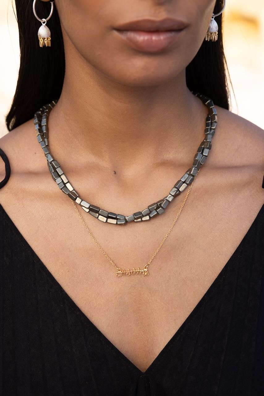 Pyrite Twisted Choker Necklace