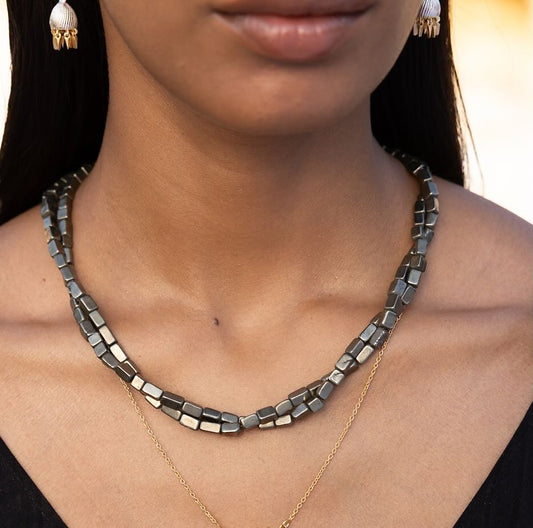Pyrite Twisted Choker Necklace