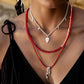Ruby Dagger & Arrow Amulet Necklace - With Cord