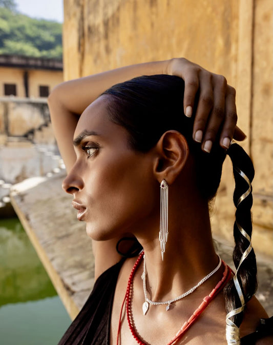 Ruby Tassel Earrings