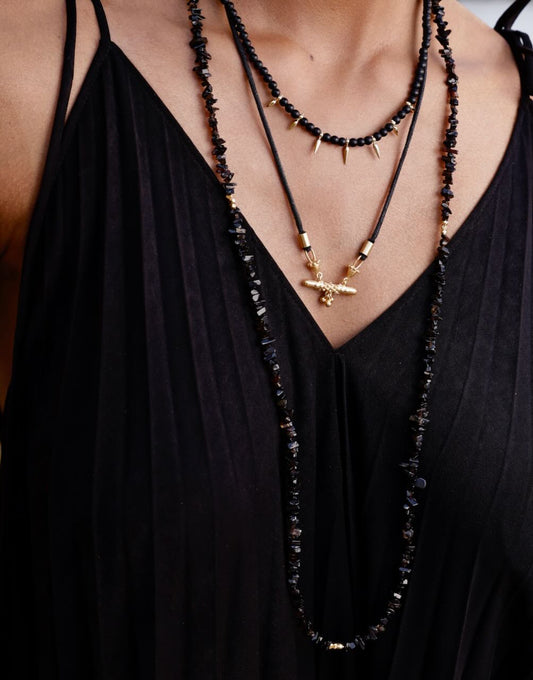 Black Onyx Opera Necklace