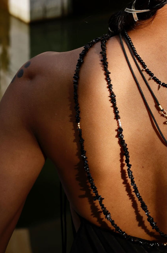 Black Onyx Opera Necklace