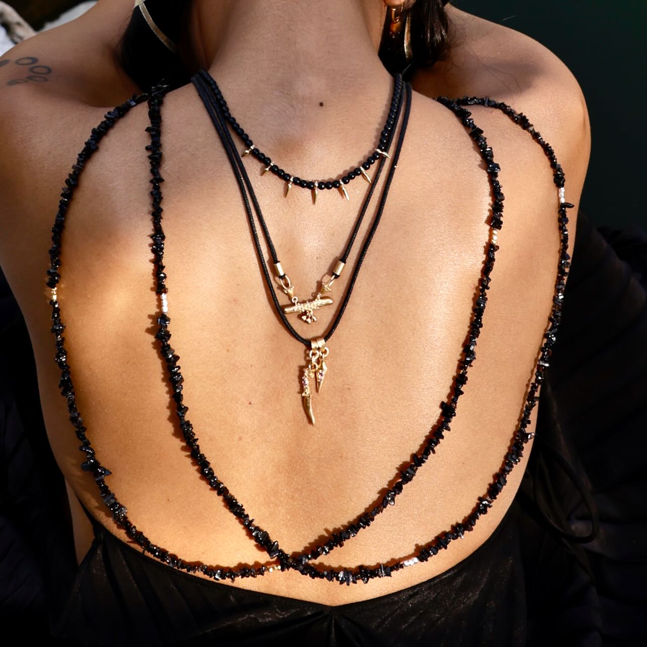 Ruby Dagger & Arrow Amulet Necklace - With Cord