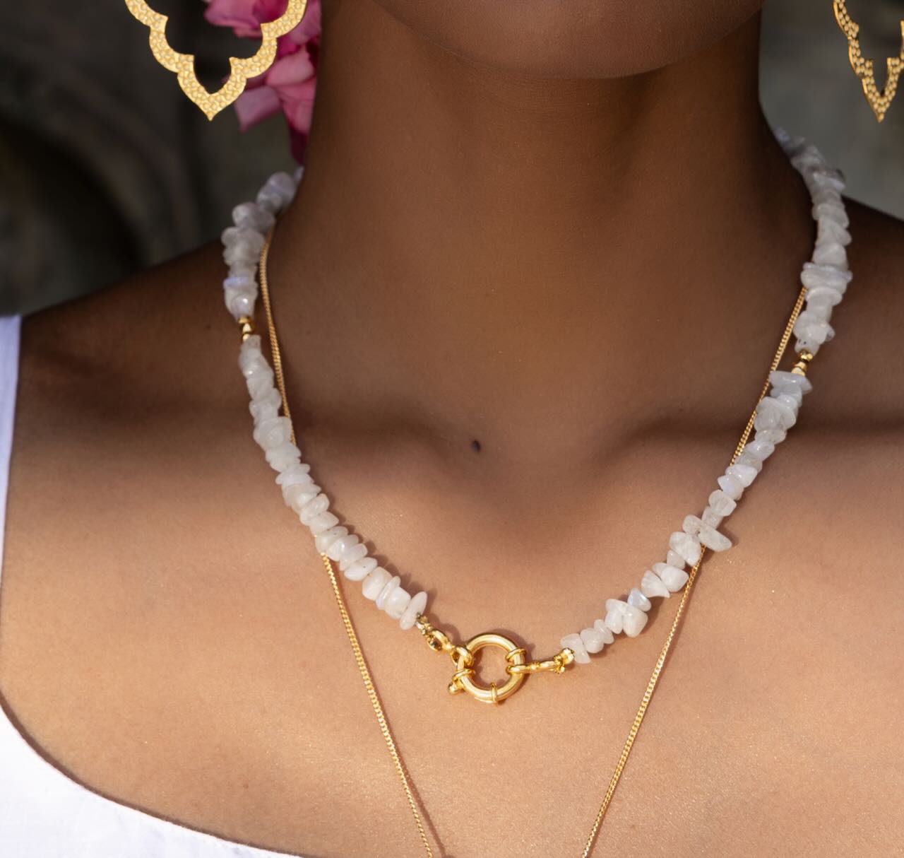 Rainbow Moonstone Necklace