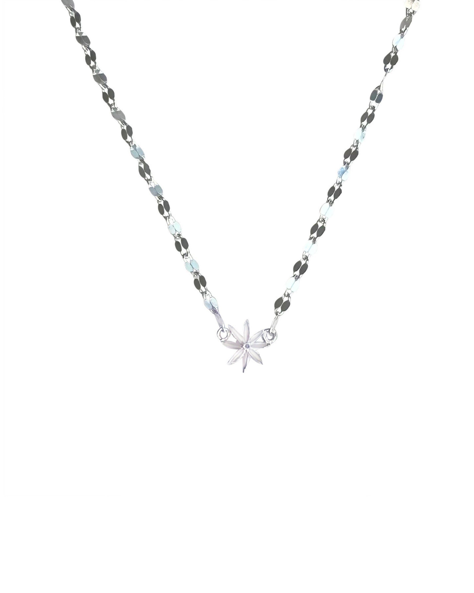 star anise charm choker necklace with mirror chain