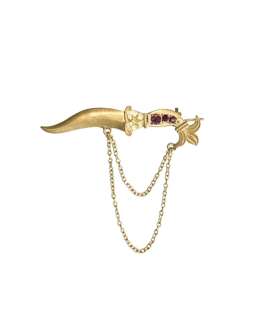 Ruby Dagger Brooch